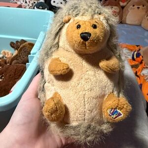 Cuddly Tan and Brown Hedgehog Plush Toy